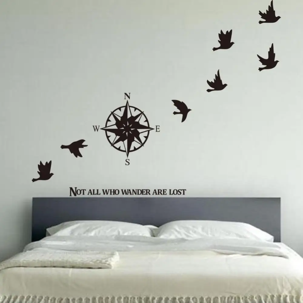  Art Design home dekoration Vinyl Kompass Wand Aufkleber abnehmbare bunte haus decor PVC segeln GPS 