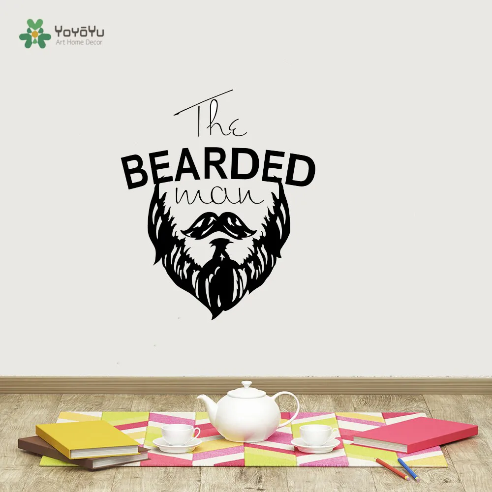 

YOYOYU Vinyl Wall Decal The Bearded Wan Barbershop Hair Salon Interior Room Door Art Decoration Stickers FD582