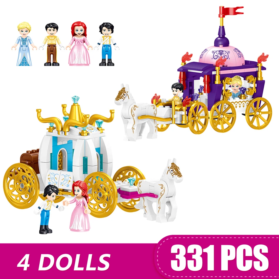 

331PCS Small Building Blocks Toys Compatible with Legoe 2 In 1 Gorgeous Carriages Gift for girls boys children DIY