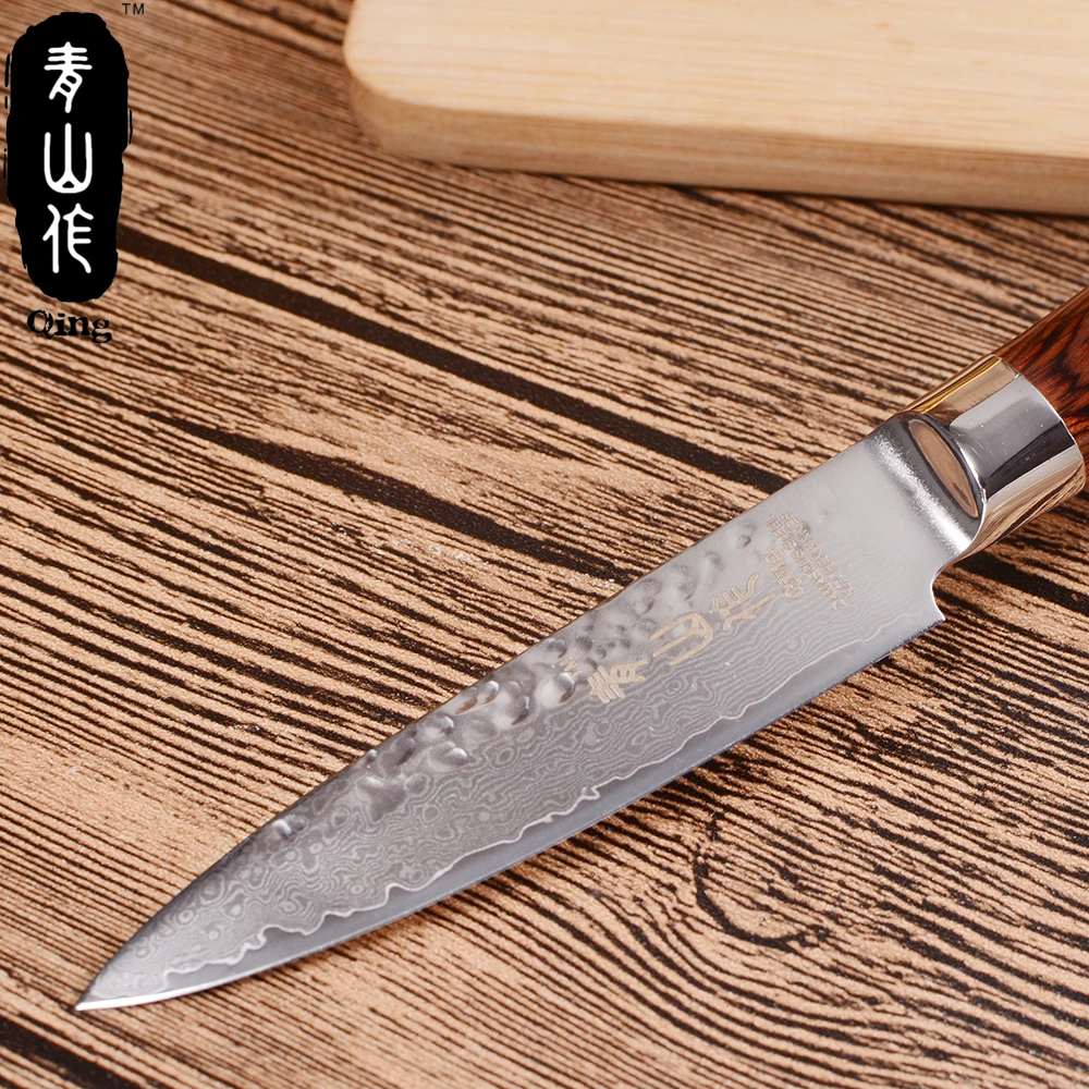 QING VG10 Дамасские Стальные Кухонные ножи ручной работы 3 5 дюймов нож для