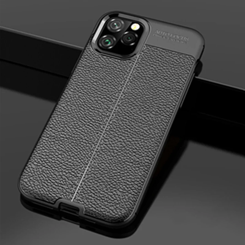 

Matte Frosted Soft TPU Case For iPhone 11 PRO MAX Leather Lichee Texture Phone Cover for iphone 6 7 8 XS X XR MAX