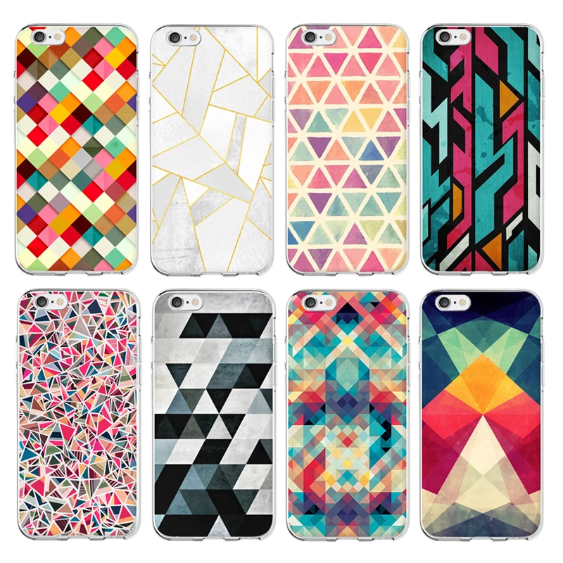For Apple iPhone 6 Case Fashionable Geometric Graphic Pattern Mobile Cover for iPhone 6s plus Case Phone 5 5S Coque Funda
