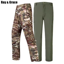 RAY GRACE военные тактические брюки мужские водостойкие камуфляжные охотничьи брюки Зимние флисовые термальный поход брюки мужские