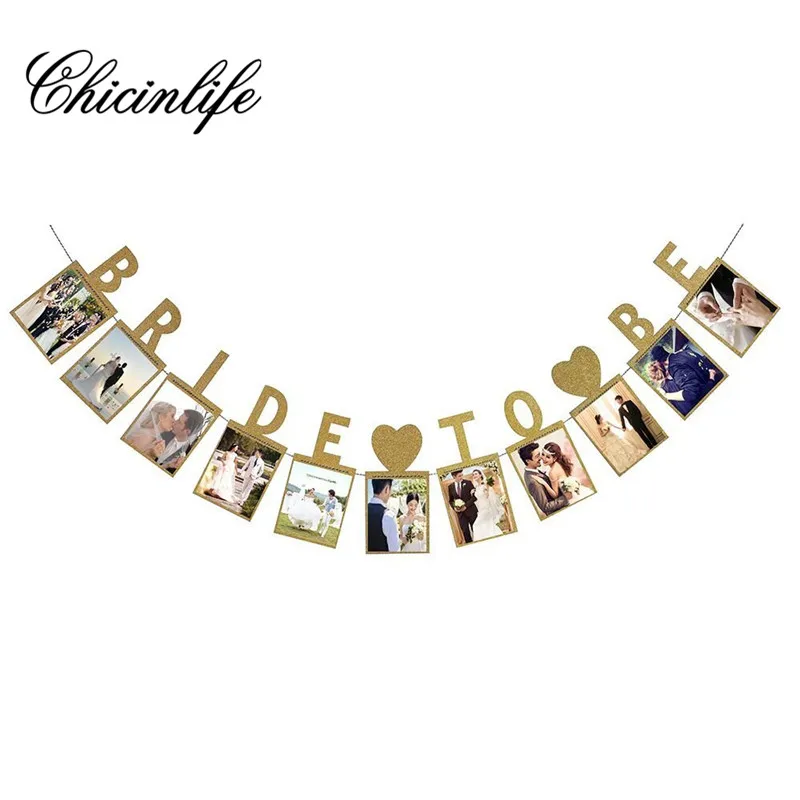 

Chicinlife 1set bride to be Wedding Photo Signs Banner Bachelorette Hen Party Photo Booth Props Garland wedding decoration