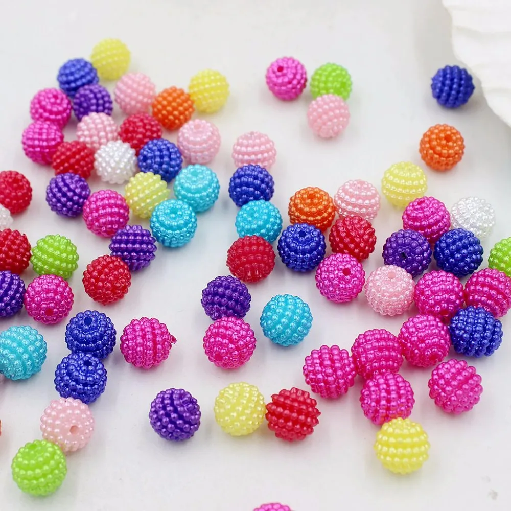 

Free Shipping Multi 10mm 40pcs/Lot Bayberry Ball Imitation Pearl Beads Round Beads ABS Shamballa Charm Beads Fit Jewelry Making