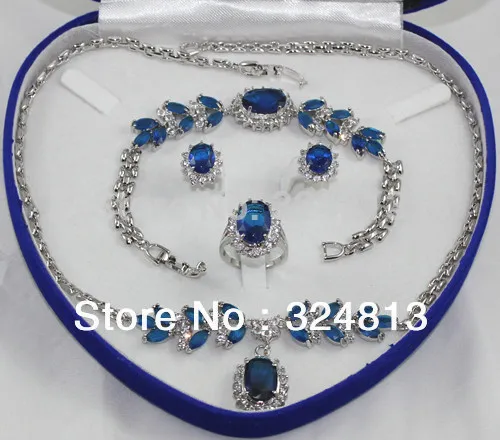 

Free shipping crystal necklace bracelet earring ring set