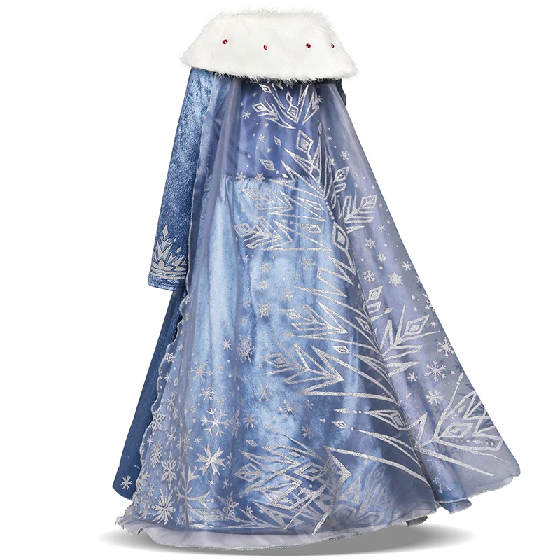 

Baby girls Fairy role-play Dress up Costume Princess Snow Dresses for Girls Party Plush Capes Long Sleeves Winter Spring Dress