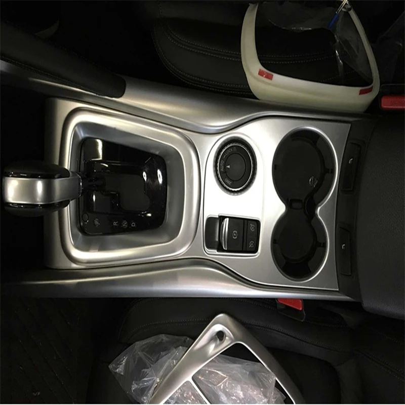 

car auto cover styling For Renault Kadjar 2015 2016 ABS chrome stick gear shift level platform water cup holder accessory trim