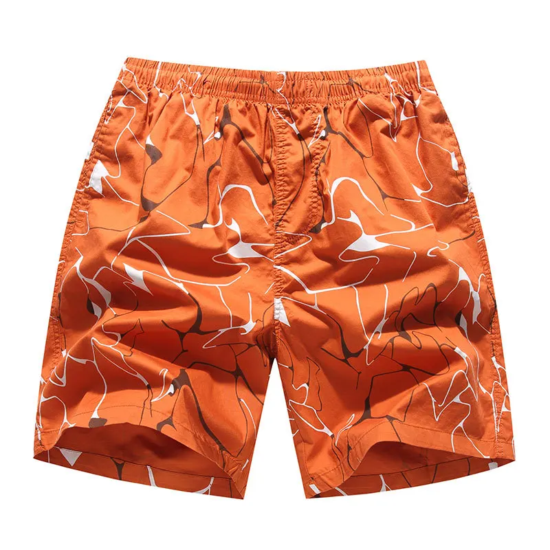 Ripple pattern loose Cotton shorts men beaches casual bermudas