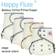 HappyFlute, один размер, бамбуковый хлопок, облегающий подгузник, натуральный, AIO пеньковый подгузник, подходит для детей от 5 до 15 кг, необходимо носить подгузник