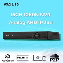 WANLIN 16CH AHD-M/N 1080N DVR Video Recorder Register for 2.0MP 1080P AHD/IP Camera Support 2HDD