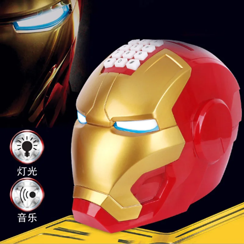 

Marvel Avengers 4 Iron Man Helmet piggy bank Touch Sensing Mask with LED Light Marvel Superhero Iron Man Adult education toys