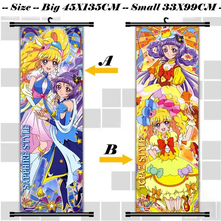 45x135cm Mahou Tsukai Precure Pretty Cure Loli Mirai Riko Cartoon Anime Wall Picture Mural Scroll Cloth Canvas Painting Poster Paintings Black And White Painting A Toy Boxpainting Bed Aliexpress