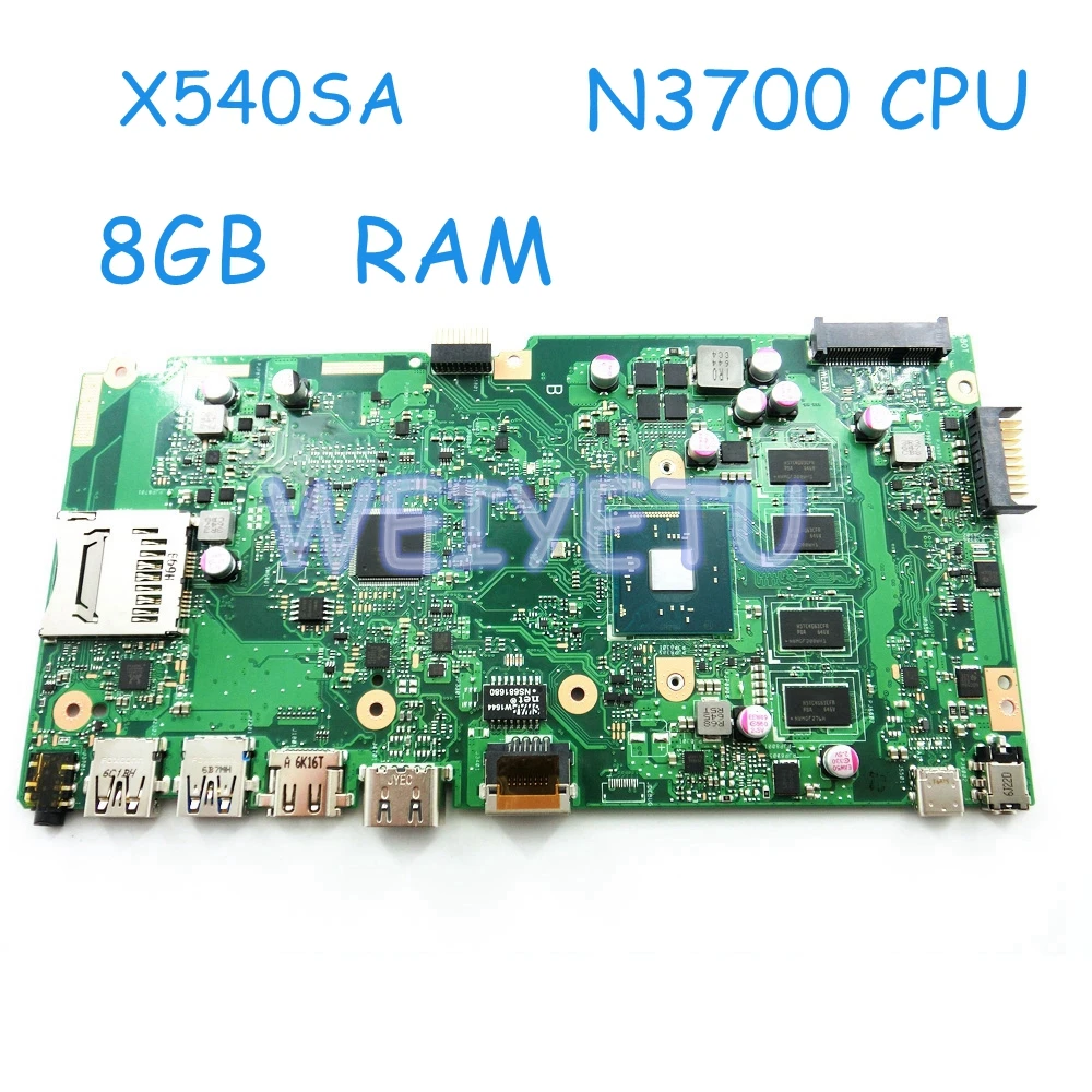 X540SA With 8GB RAM N3700 CPU Motherboard For ASUS VivoBook X540SAA X540SA F540S X540S Laptop Mainboard REV 2.1 90NB0B30-R00031 X540SA With 8GB RAM N3700 CPU Motherboard For ASUS VivoBook X540SAA X540SA F540S X540S Laptop Mainboard REV 2.1 90NB0B30-R00031