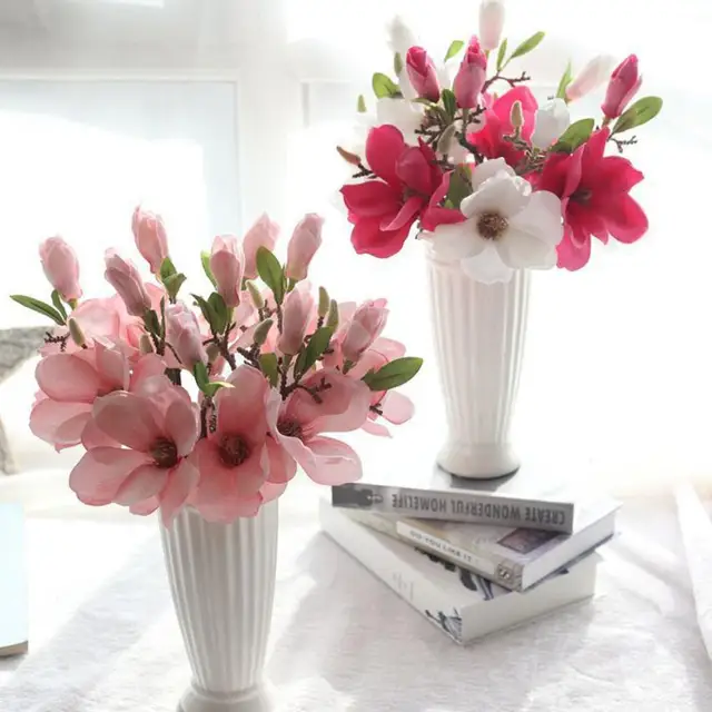 artificial fake flowers leaf magnolia floral wedding bouquet party home decor wedding office coffee house decorating - Magnolia Office artificial fake flowers leaf magnolia floral wedding bouquet party home decor wedding office coffee house decorating - Magnolia Office