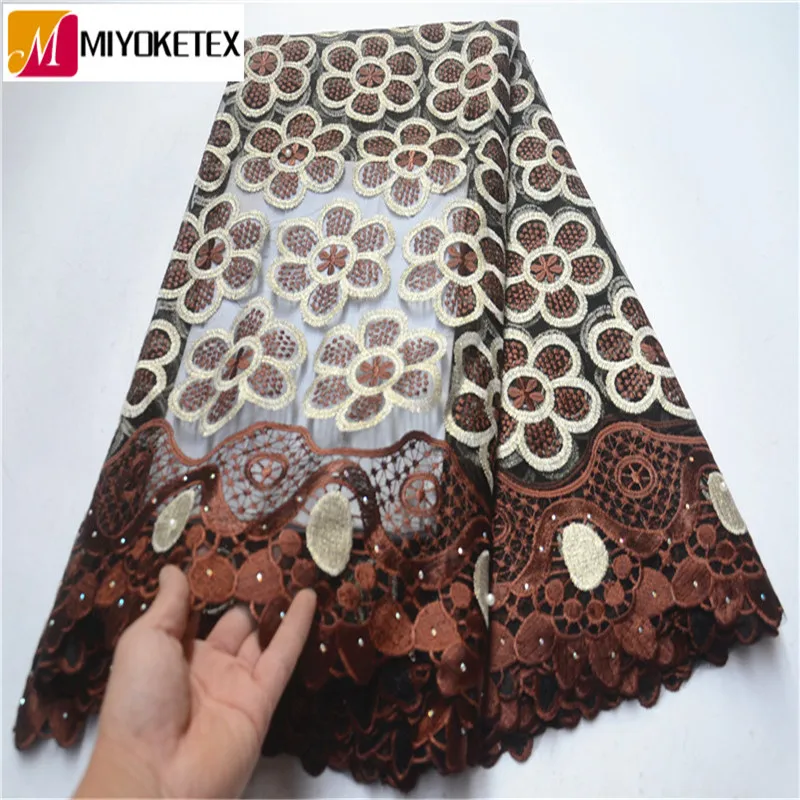 

High Quality Embroidered For Women Perforated Cotton Lace Fabric Swiss Voile With Stone Swiss Voile Lace In Switzerland PSA433-1