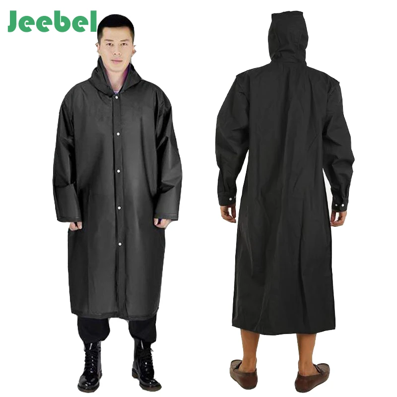 

Thicken EVA Outside Raincoat for Men Women Waterproof Rain Coat With Hat Outdoors Travel Camping Fishing Rainwear Suit
