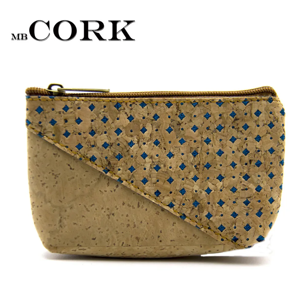 High quality Natural cork handmade coin purse coin bag with Diagonal