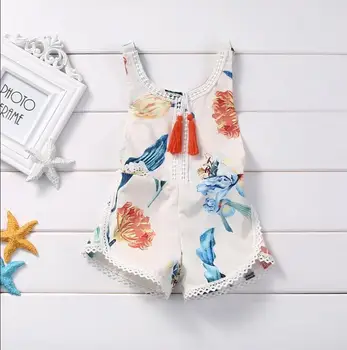 

Hot selling Baby bodysuit summer style print flower baby suit clothing