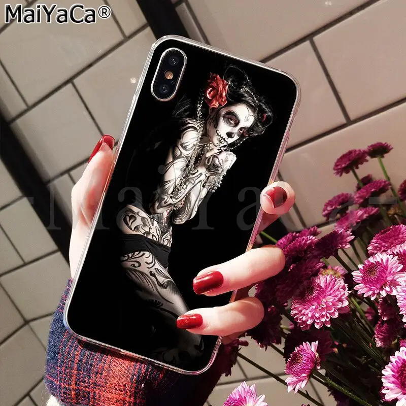 Funny Sugar Skull Girl Tattoo