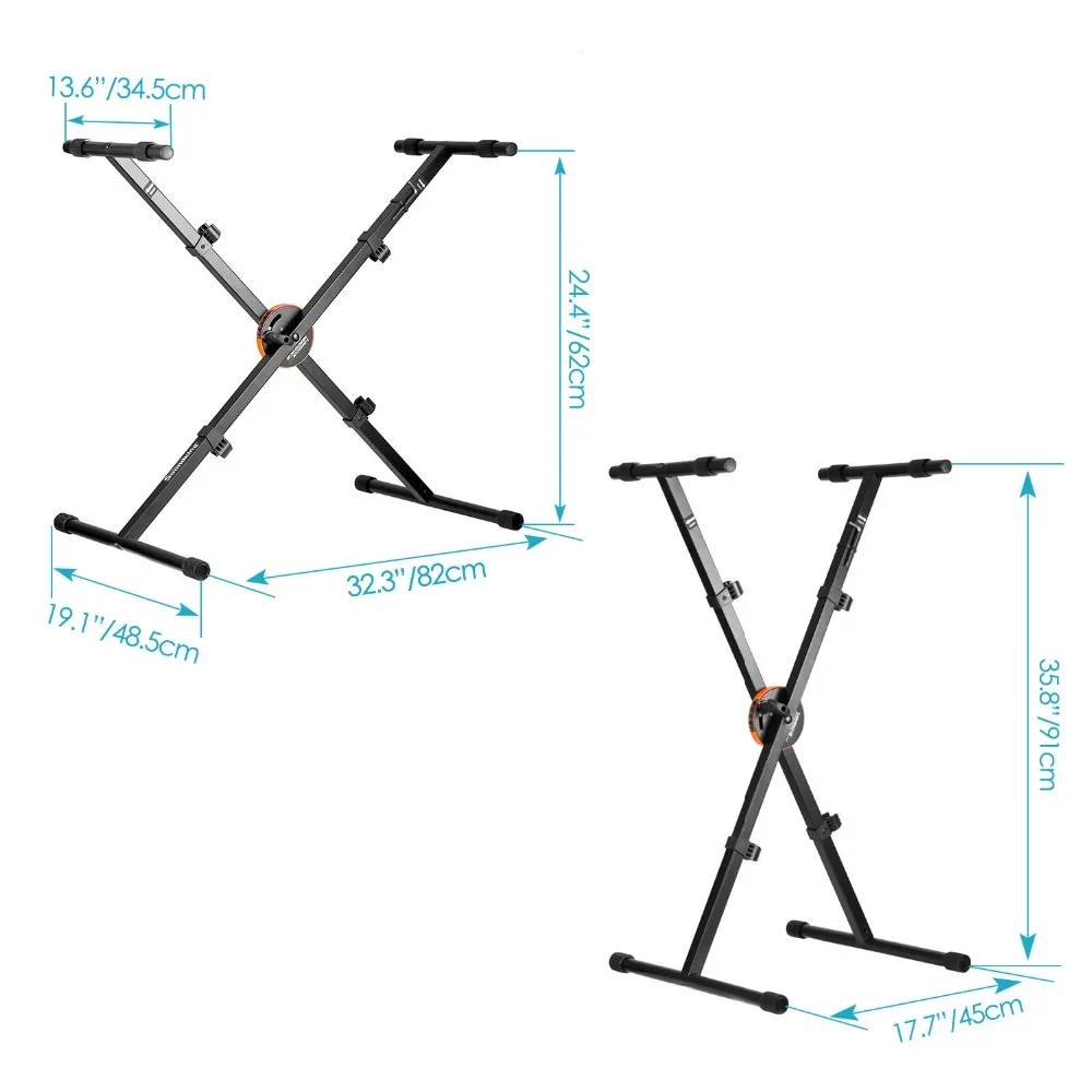 Neewer® X-style сверхмощная Складная подставка для клавиатуры с блокировкой высоты и Нескользящие резиновые крышки