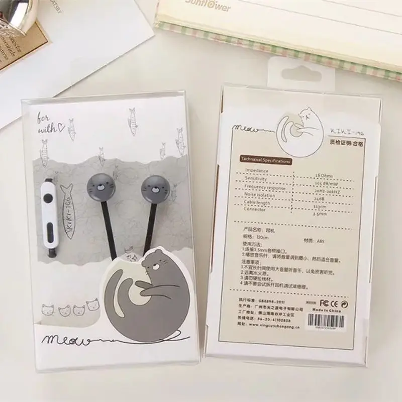

Cute Cartoon Cat And Fish Earphones 3.5MM In-Ear Music Universal Earbuds With Mic For Xiaomi MP3 Kids Girl Gift