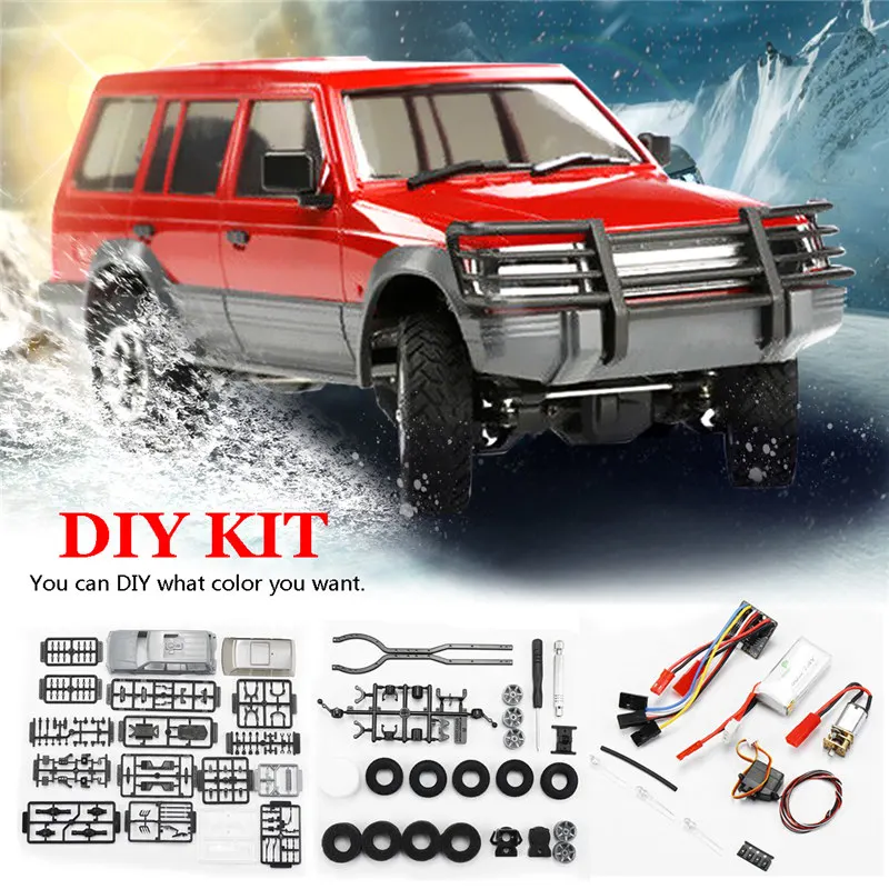 

RC Unpainted Car Full DIY Model Kit with Transmitter and Motor Receiver Charger Compatible with Orlandoo OH32A02 1:32 Crawler