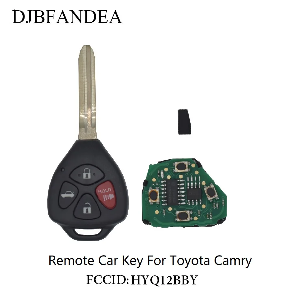 Djbfandea 4 кнопки 314,4 МГц 4D67 Чип дистанционного ключа автомобиля для Toyota FCCID HYQ12BBY Camry 2007-2011 с спросить сигнала необработанное лезвие