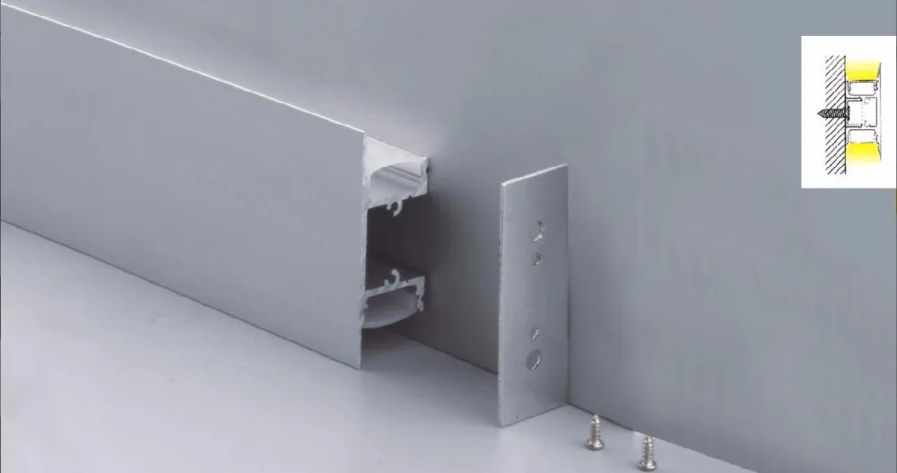 

Free shipping hot selling aluminum profile with milky cover and end caps and clips for decoration 2m/pcs 30m/lot
