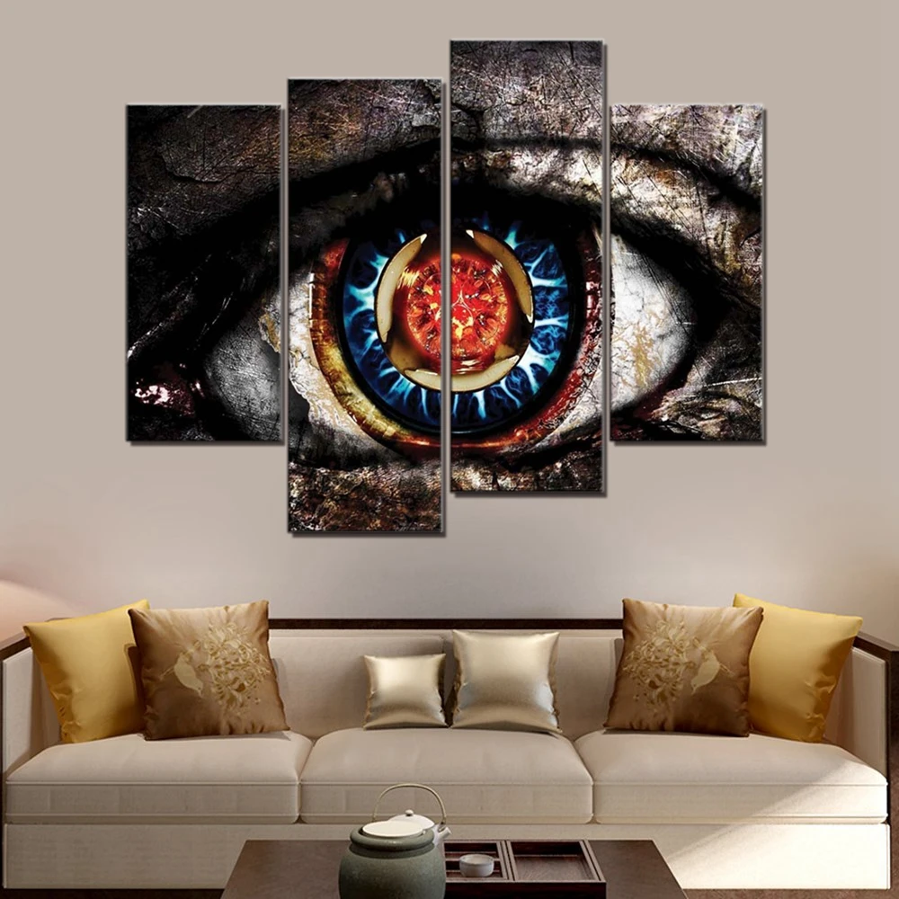 

Wall Art Canvas Print Red And Blue Magic Eyeball Abstract Artwork Artistic Eye Pictures for Office Room Wall Decor Poster Custom