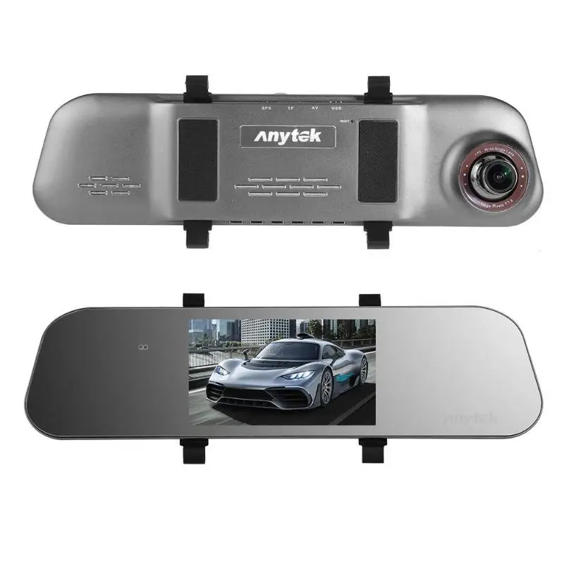 

Anytek A80+ 5in IPS Screen Dual Lens 1080P Car Rearview Mirror DVR Camera Video Recorder G-sensor Night Vision Car Dash Camera