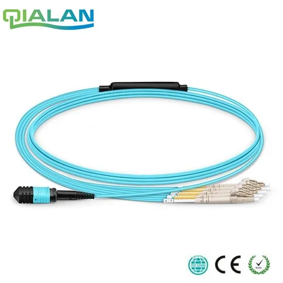 

30m MTP MPO Patch Cable OM3 Female to 6 LC UPC Duplex 12 Fibers Patch cord 12 Cores Jumper OM3 Breakout Cable, Type A, Type B
