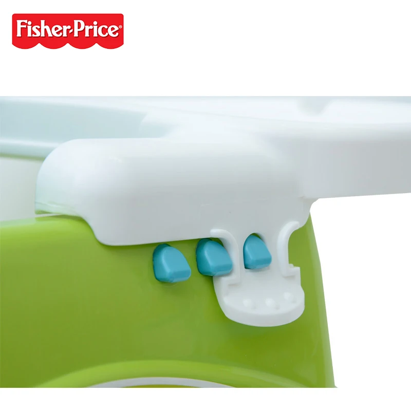 Fisher Price V8638 Healthy Care Booster Seat Baby Eating Chair and Desk - Green and Blue Kursi Makan Bayi image 3