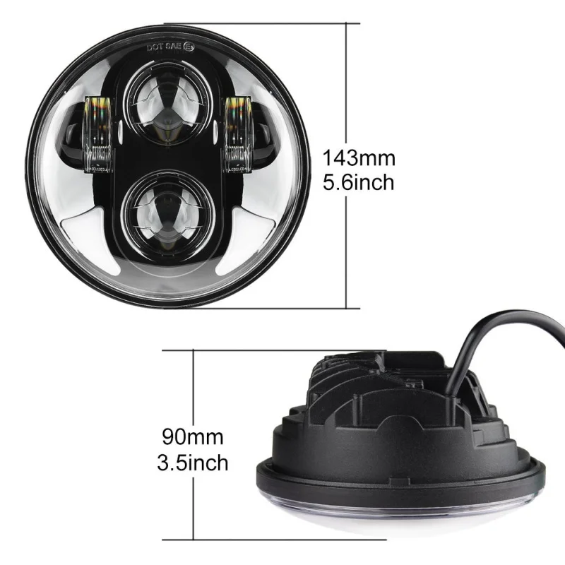  Motorcycle 5-34 5.75 Round LED Projection Daymaker Headlight DRL for Harley Davidson Headlamp  (5)