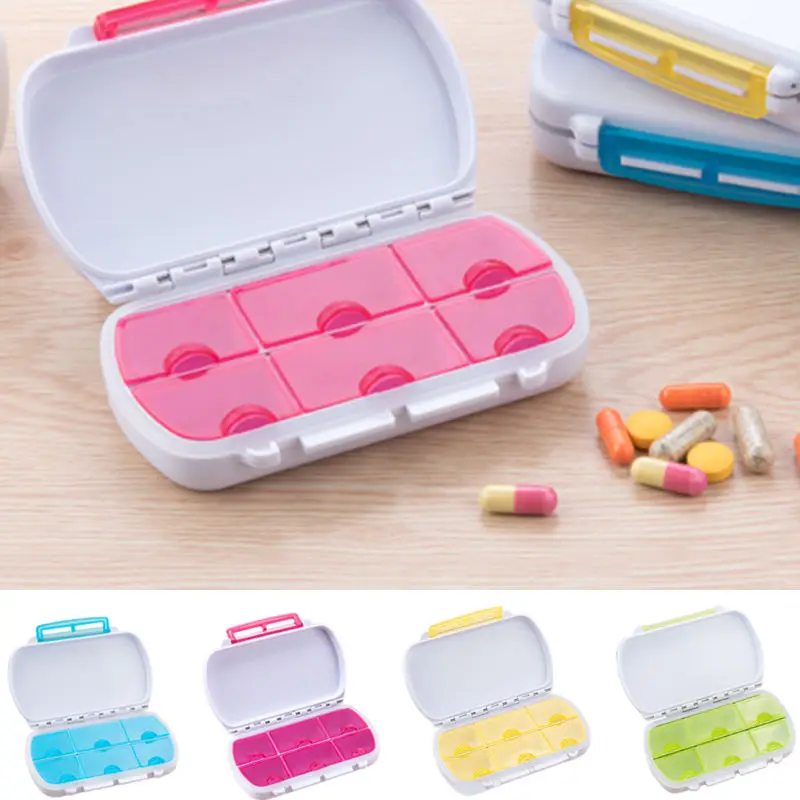 Weekly Pill Box Medicine Organiser Travel 6 Slots Tablet Storage
