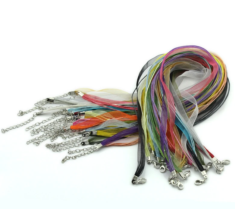 DoreenBeads цинковый сплав органза шнур ожерелье смешанные 43 2 см (17 &quot) длинный шт
