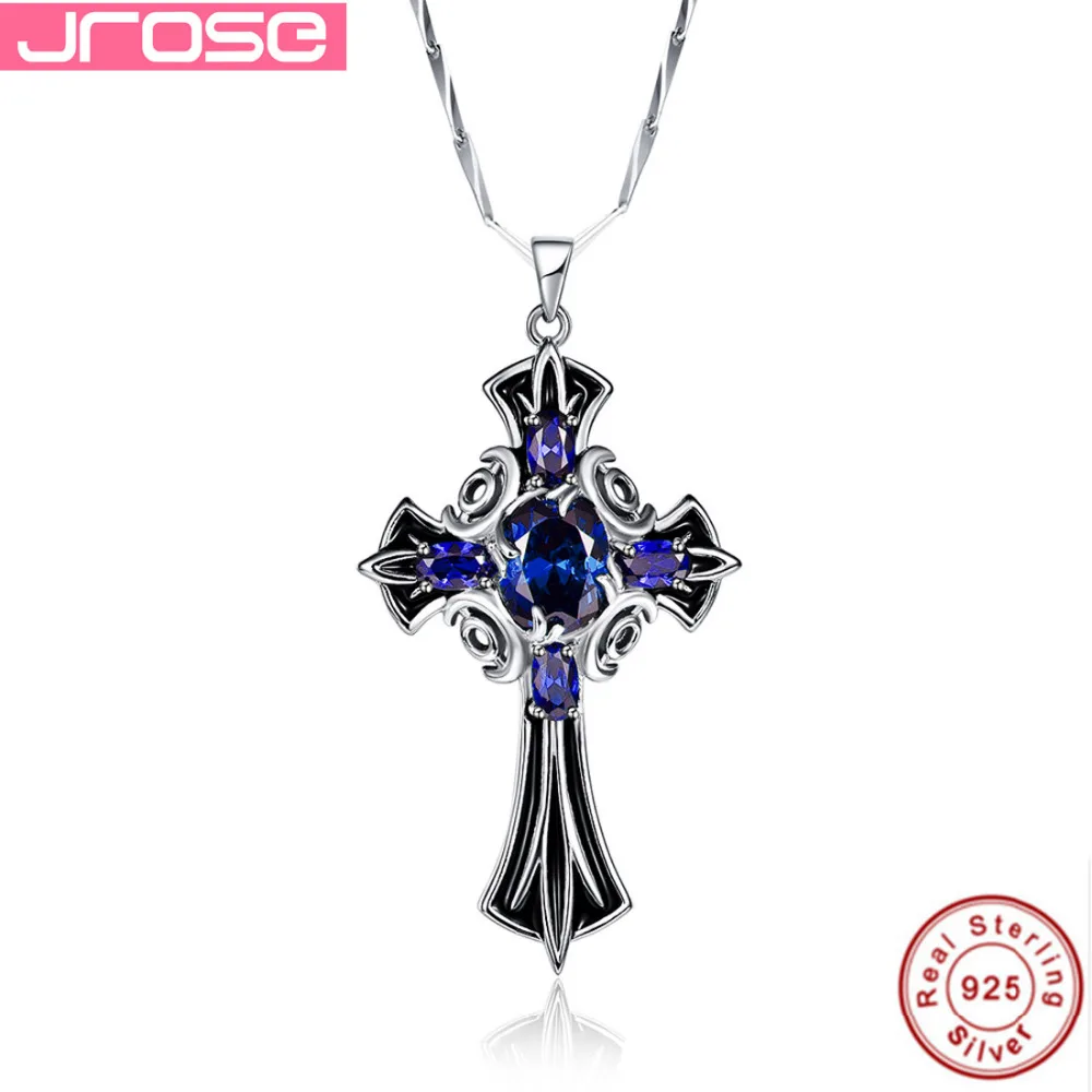 

Jrose 7.7CT 925 standard sterling silver knight shield cross men and women pendant gift box luxury jewelry wholesale, no chain