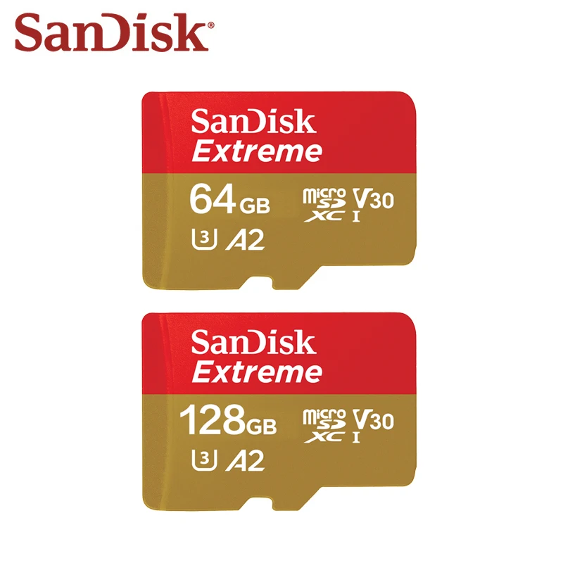 

Original SanDisk Extreme TF Card 4K Memory Card 64GB 128GB SDXC Red Gold Micro SD Card High Speed 160MB/S For Phone