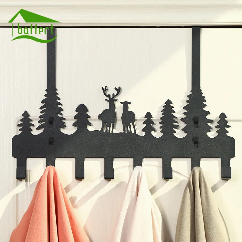 

New Carton Design Metal Iron Robe Hooks With 8 hooks Wall Decor Hat Coat Clothes Hangers Storage Rack Key Holder Home Organizer