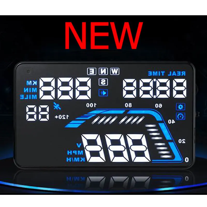 Car HUD head up colorful display universal GPS speedometer speed time