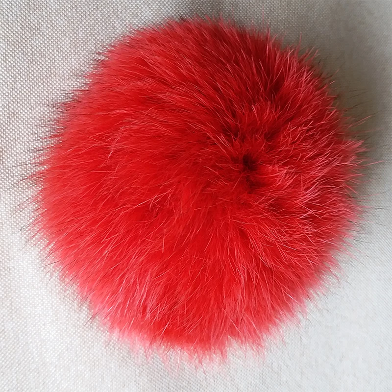 

DIY 100% Natural Fox Fur Fluffy Pompon for Hats Real Fox Raccoon Fur Pompon Big Ball Pom Pom for Caps Hats Skullies 13-14cm
