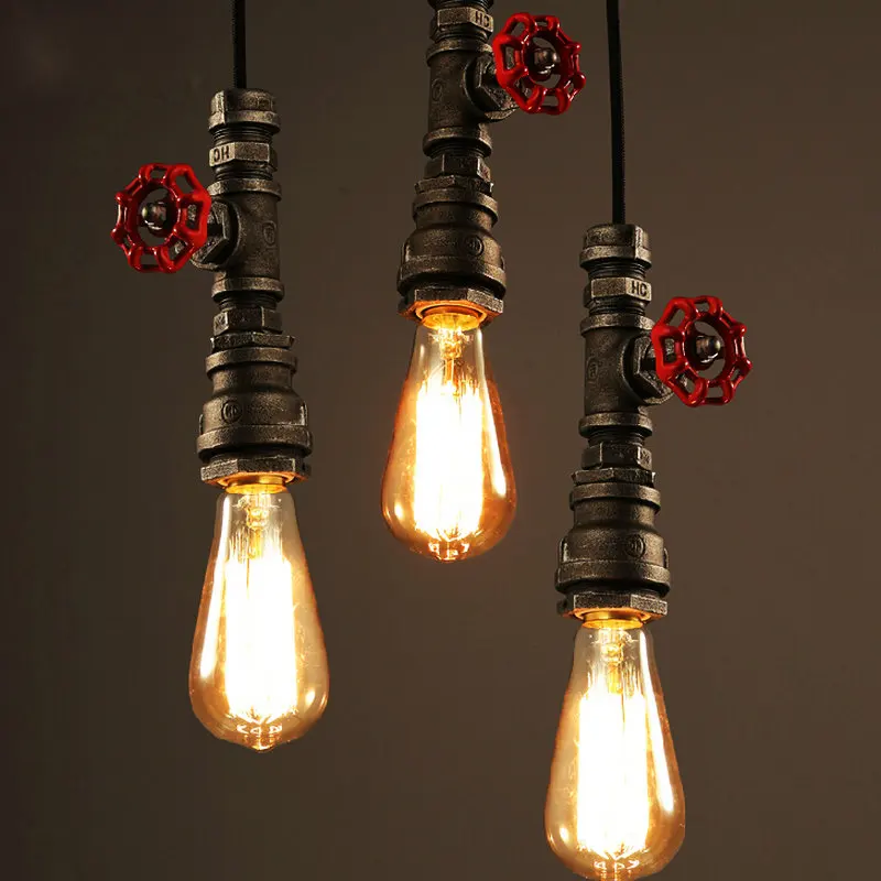 Vintage iron pipe pendant lamp coffee bar dinning room lighting fixture