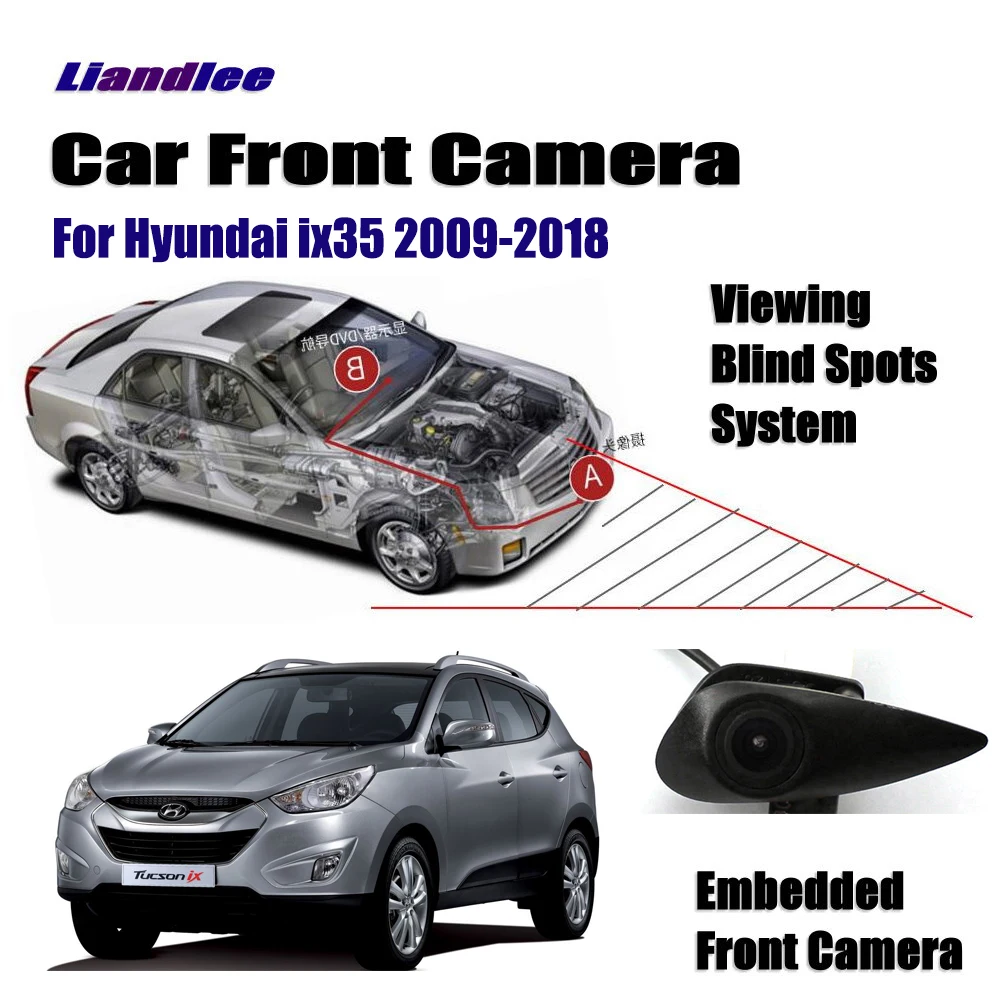 Liandlee для hyundai IX35 2009- 2010 автомобиля вид спереди Логотип Встроенная камера прикуриватель 4," ЖК-монитор экран