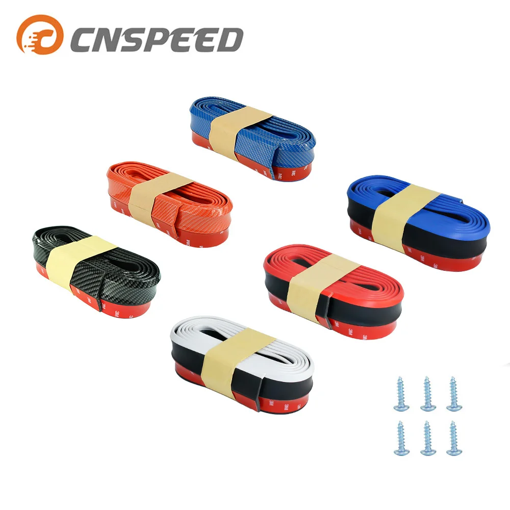 CNSPEED Новая мягкая черная резиновая лента для бампера из углеродного волокна