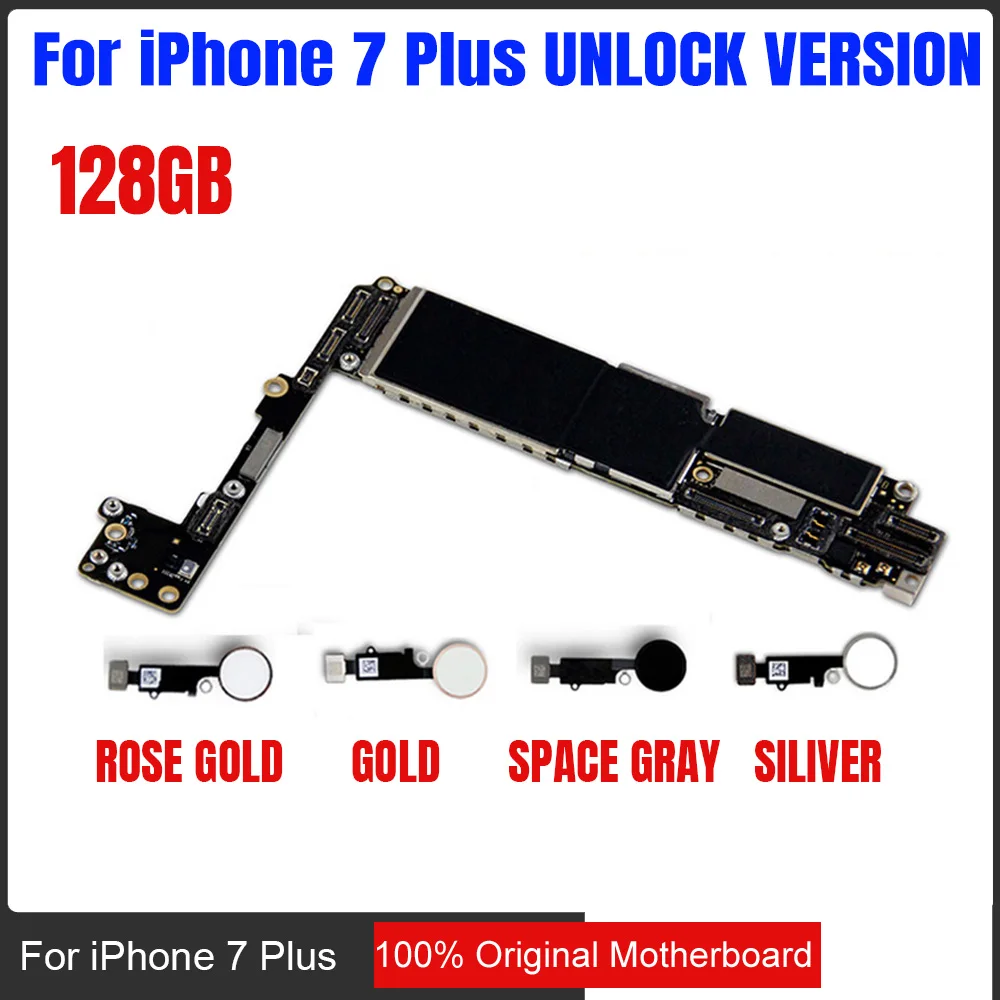 

128gb for iphone 7 Plus Motherboard,100% Original unlocked logic board for iphone 7 5.5inch without / with Touch ID 32GB 256GB