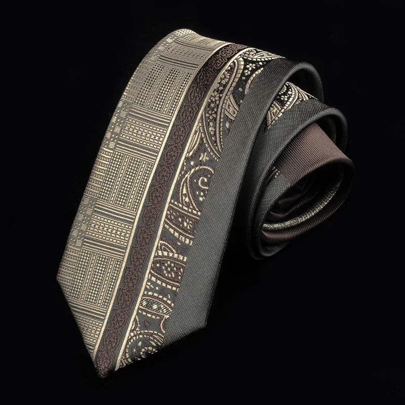 

Vintage Mens Ties Man Elegant Neckties Corbatas Hombre Gravata Print Woven 6cm Slim Tie Business Gradient Tie For Men Krawatte