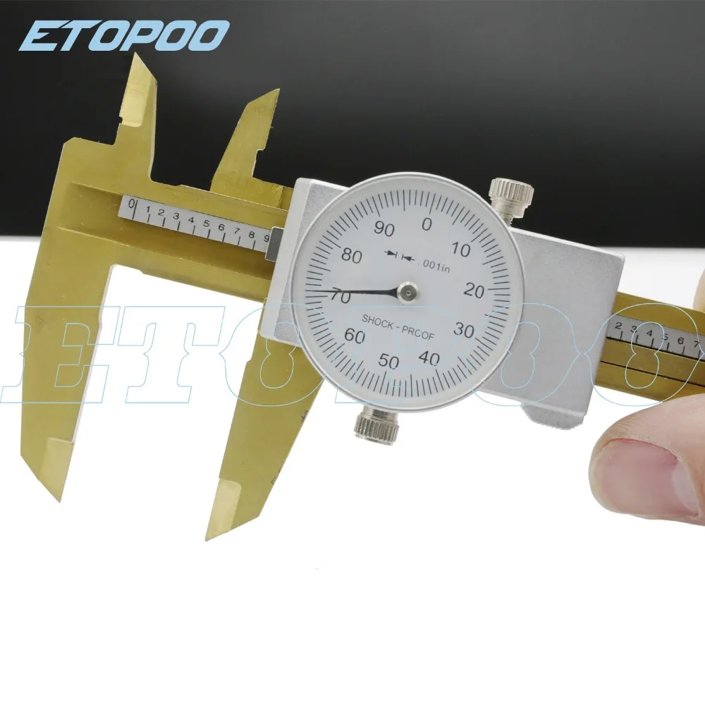

Shock-proof 6inch 0.001" Titanium stainless steel Dial vernier caliper Gauge 150mm Plastic dial caliper thickness Measuring Tool