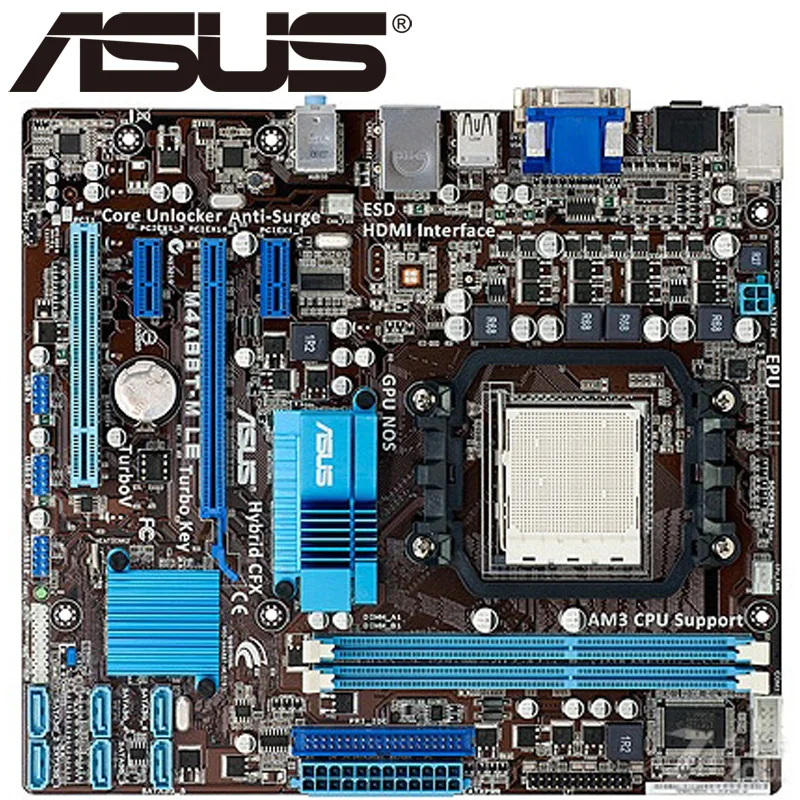 Материнская плата Asus M4A88T-M LE 880G Socket AM3 DDR3 16G для Phenom II/Athlon II/Sempron 100 uATX оригинальная б/у материнская плата