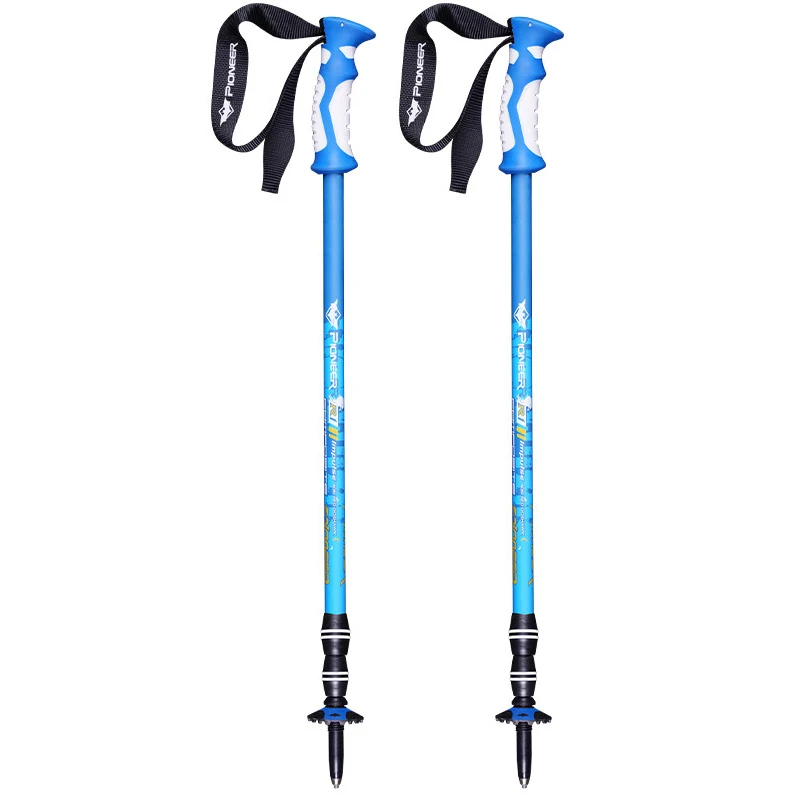 2 шт./лот, регулируемые палки для ходьбы, анти-шоковые палки для скандинавских прогулок, телескопические треккинговые палки, ультралегкие трости, 6 цветов - Цвет: 2pcs blue