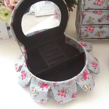 

Mini Table-Shape Jewelry Showcase Organizer Holder with Mirror Inside